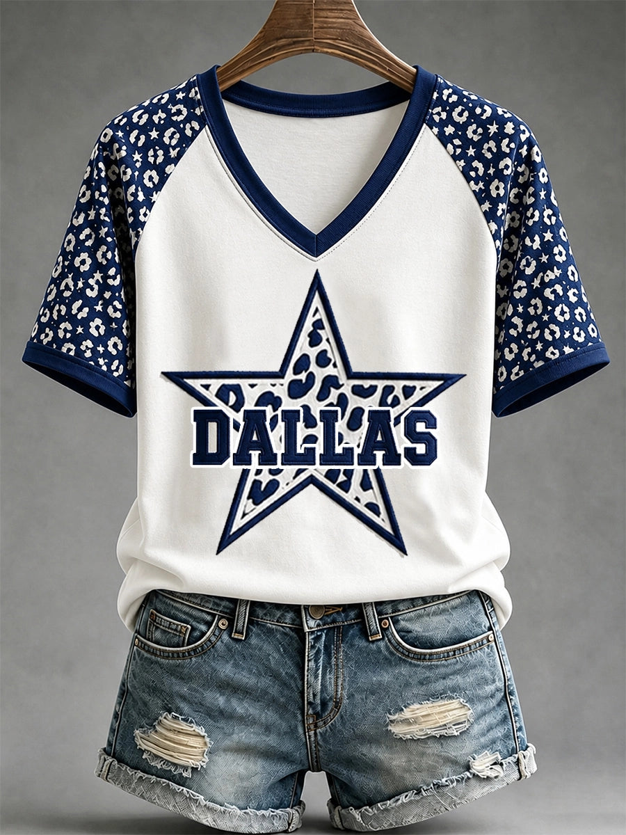 Women's Football Gameday Gift For Football Fans  V-Neck Tee