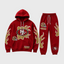 San Francisco 49ers Flame‑Print Hoodie Jogger Matching Tracksuit
