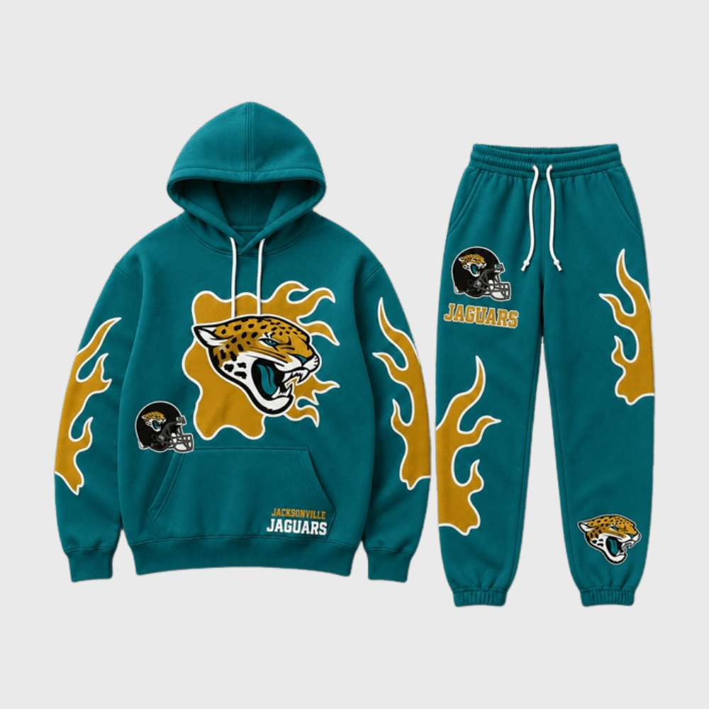 Jacksonville Jaguars Flame‑Print Hoodie Jogger Matching Tracksuit Main image