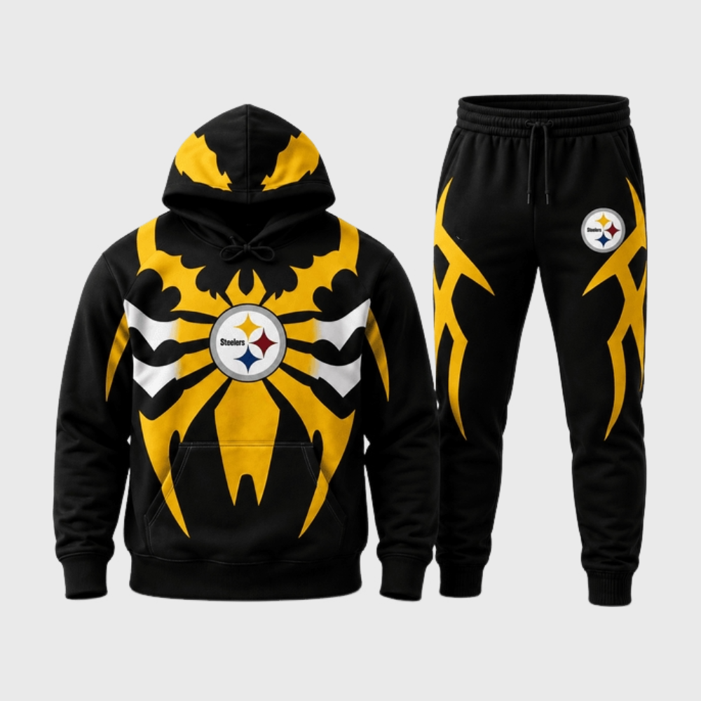 Pittsburgh Steelers Tribal Spider Hoodie Jogger Matching Tracksuit Main image