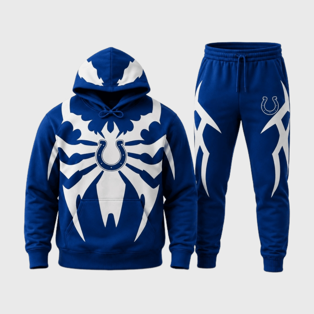Indianapolis Colts Tribal Spider Hoodie Jogger Matching Tracksuit