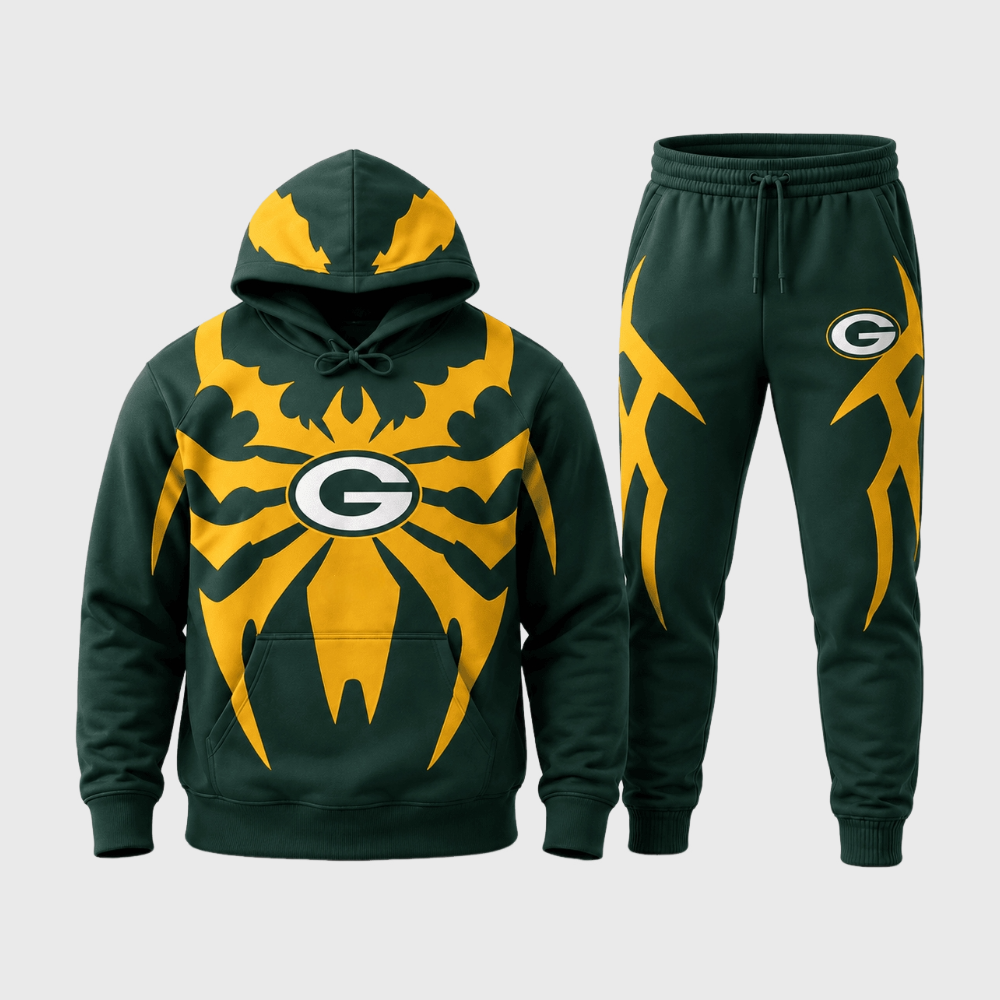 Green Bay Packers Tribal Spider Hoodie Jogger Matching Tracksuit Main image