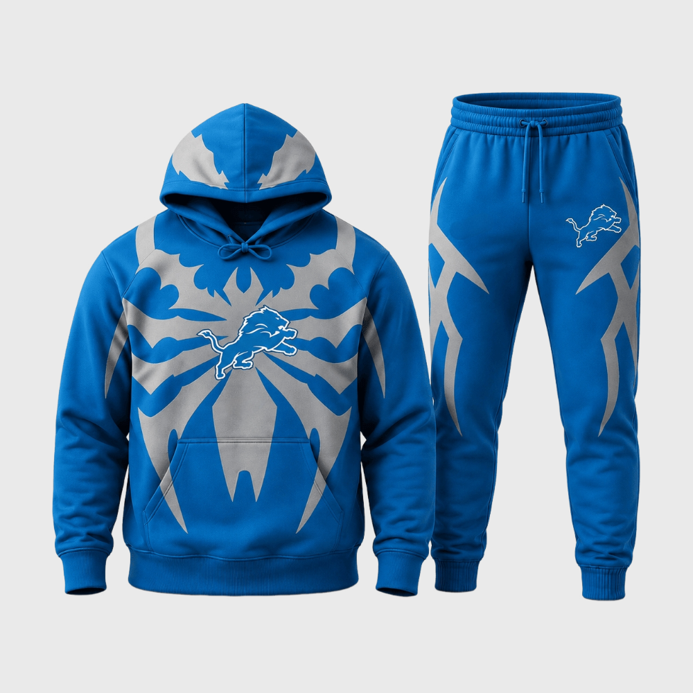 Detroit Lions Tribal Spider 2‑Piece Tracksuit Set Main image
