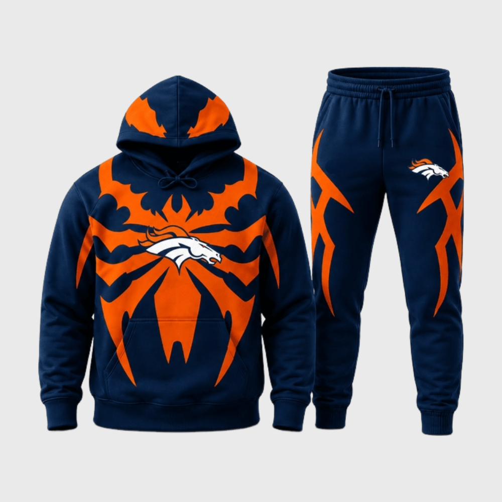 Denver Broncos Spider Tribal Hoodie Jogger Matching Set Main image