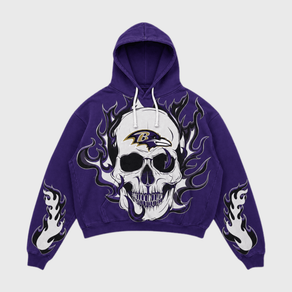 Baltimore Ravens Skull Flame Graphic Hoodie Main image