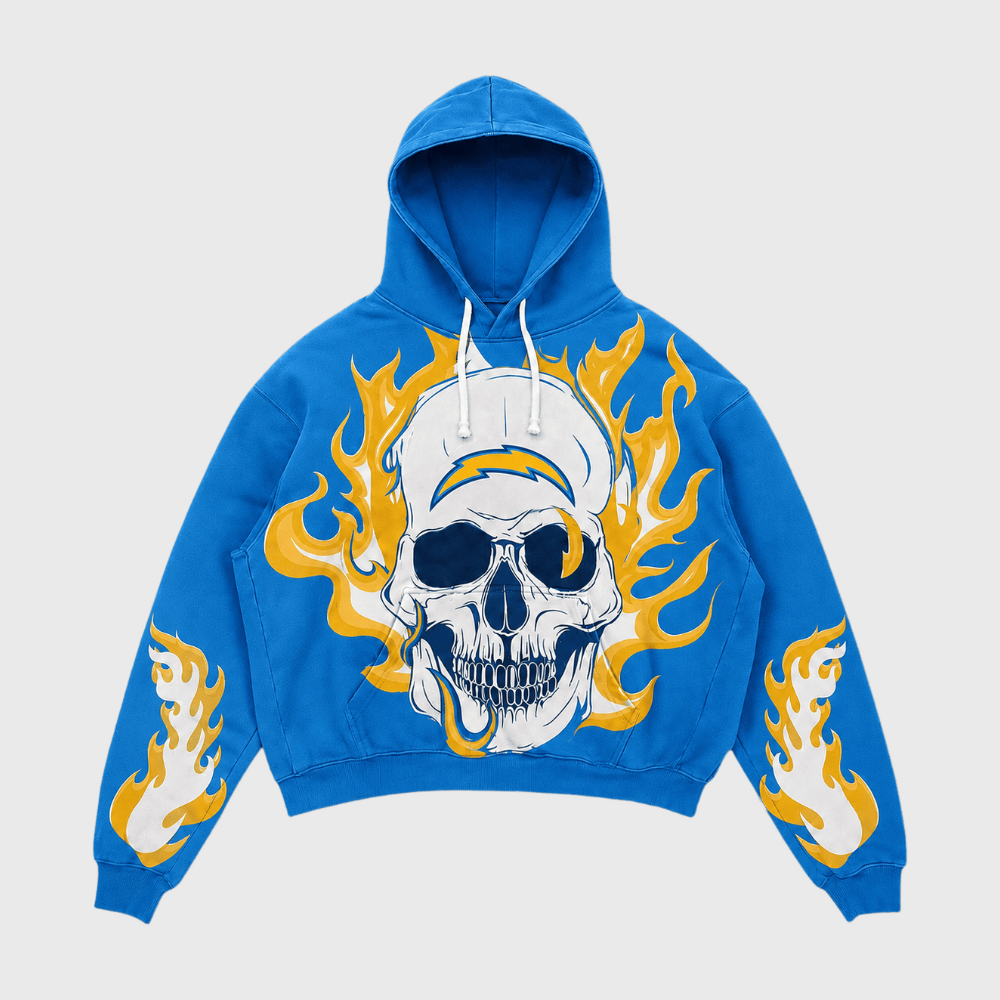 Los Angeles Chargers Skull Flame Graphic Hoodie Main image