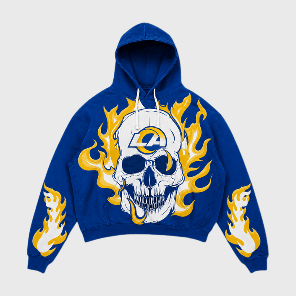 Los Angeles Rams Skull Flame Graphic Hoodie