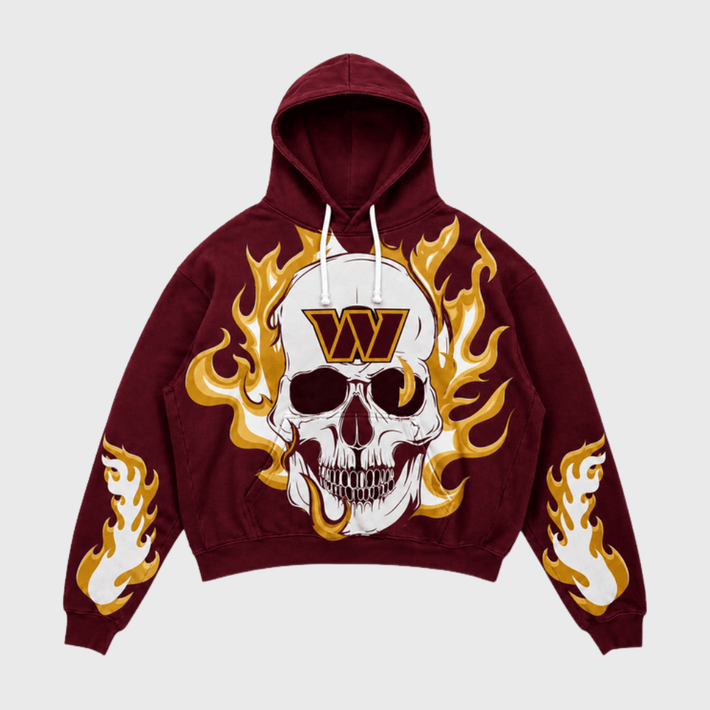 Washington Commanders Skull Flame Graphic Hoodie Main image