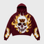 Washington Commanders Skull Flame Graphic Hoodie