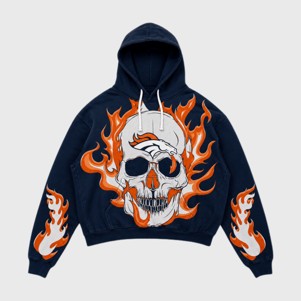 Denver Broncos Skull & Flame Graphic Hoodie Main image