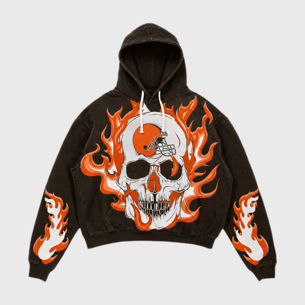Cleveland Browns Skull & Flame Graphic Hoodie Main image