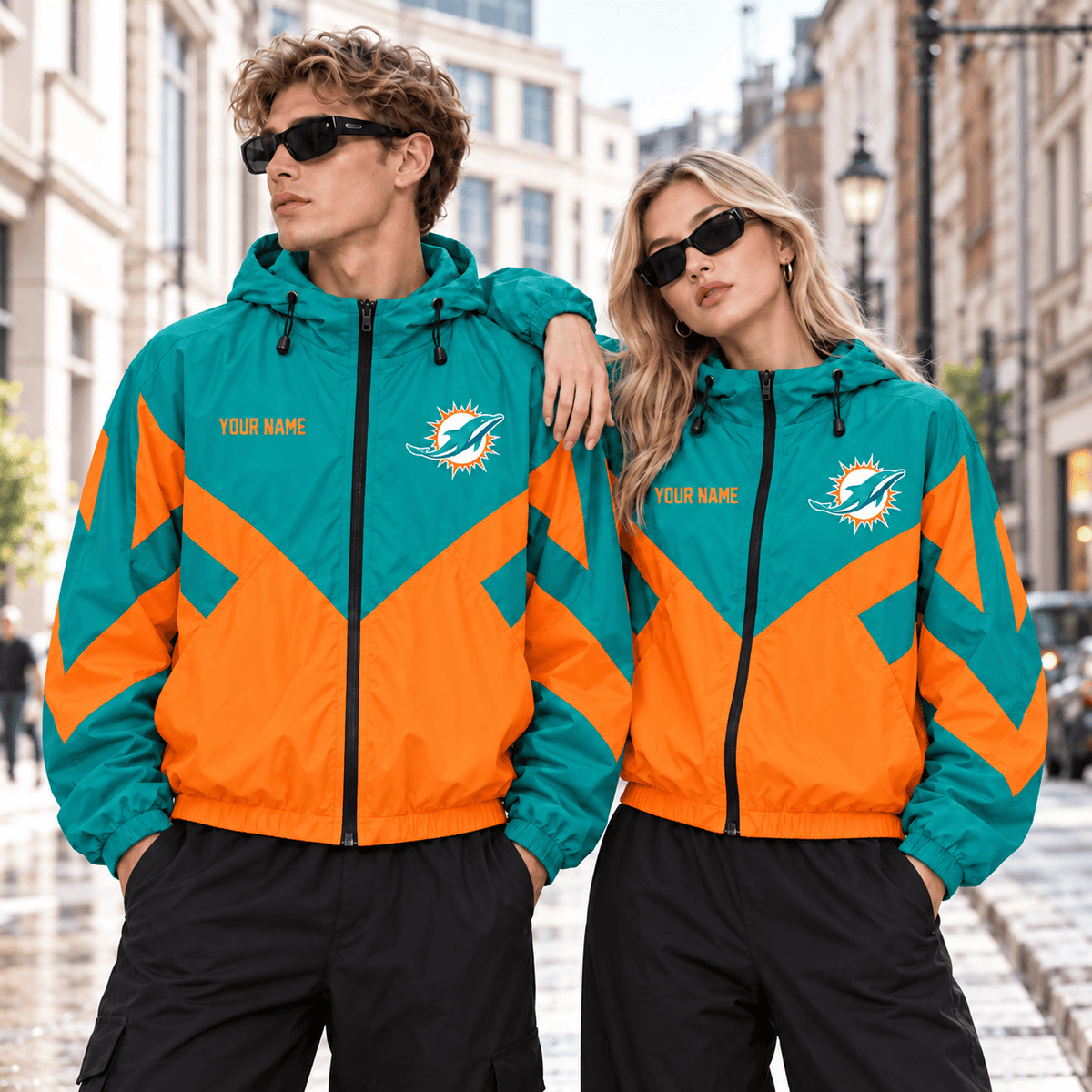 Miami Dolphins NFL Outdoor Jacket Custom Name For Fan Main image