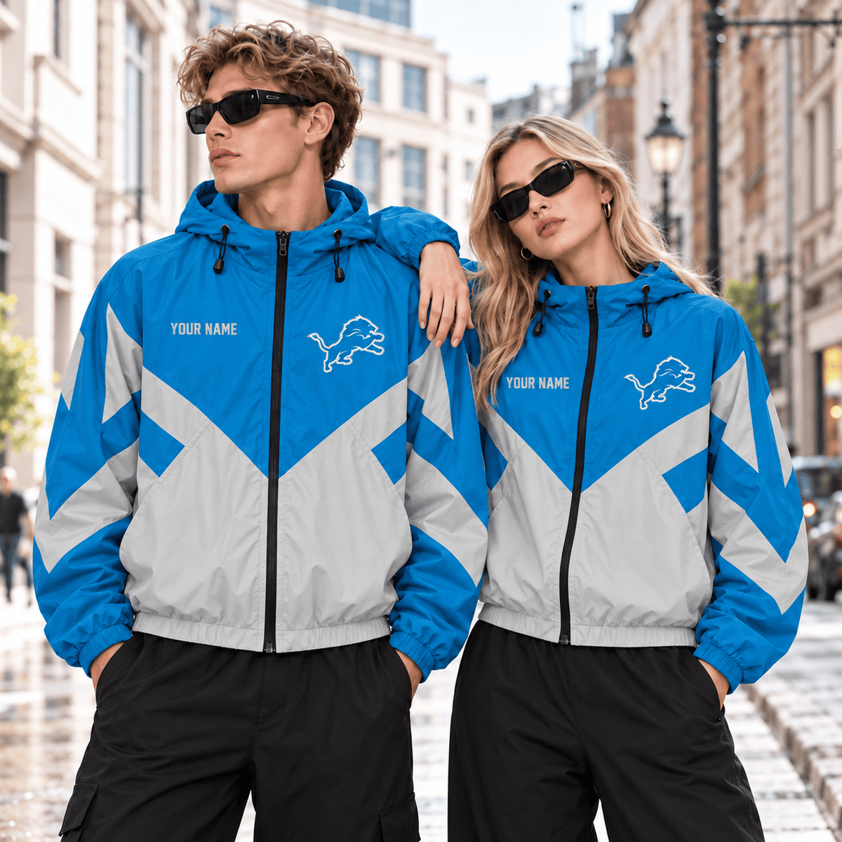 Detroit Lions NFL Outdoor Jacket Custom Name For Fan