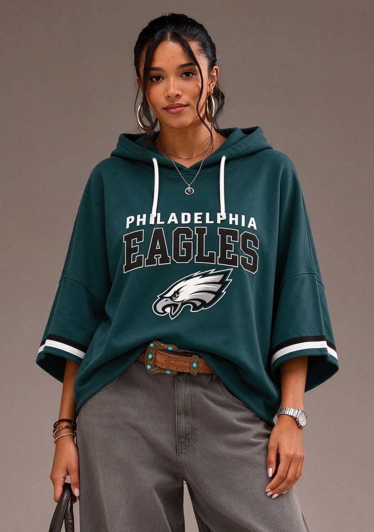 Women’s Philadelphia Eagles 3/4 Dolman Sleeve Hoodie