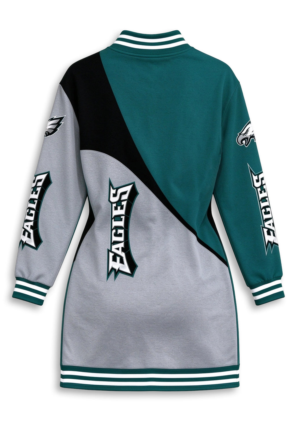 Women's Philadelphia Eagles Color Block Button Down Jacket Dress
