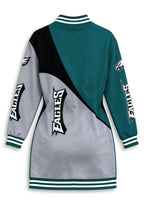 Women's Philadelphia Eagles Color Block Button Down Jacket Dress