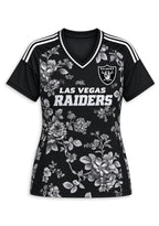 Women's Las Vegas Raiders Floral V-Neck T-Shirt