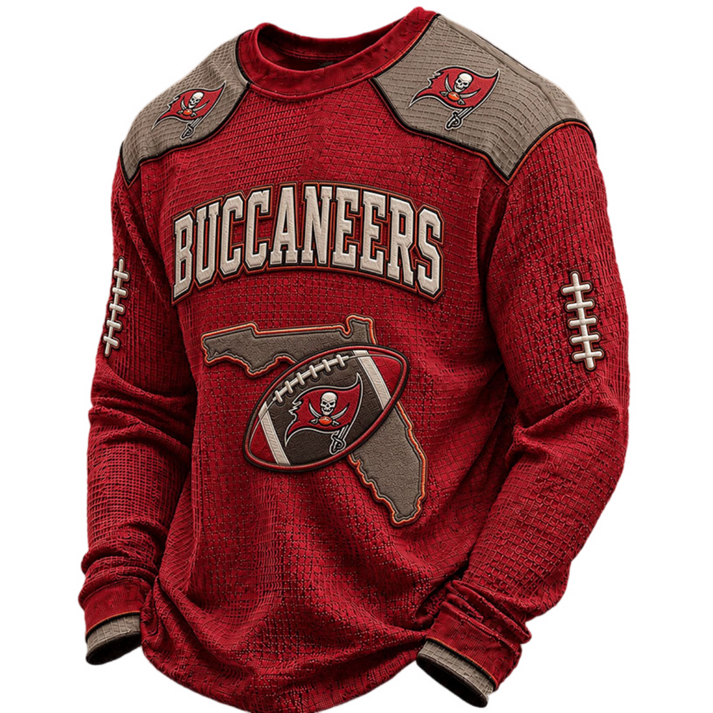 Tampa Bay Buccaneers Waffle Knit Long-Sleeve Sweatshirt