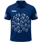 Colts Circular Horseshoe Print Men's Fan Polo Shirt