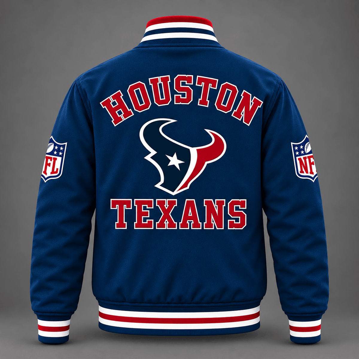 Unisex Houston Texans Logo Printed Varsity Jacket