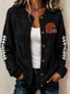 Women'S Football Printed Knitted Cardigan