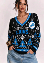 Women’s Detroit Lions Ugly NFL Christmas Sweatshirt