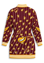 Women's Washington Commanders Lip Print Button Down Jacket Dress