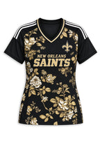 Women's New Orleans Saints Floral V-Neck T-Shirt
