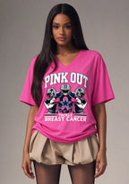 Dallas Cowboys Pink Out Tackle Breast Cancer Awareness V-Neck T-Shirt