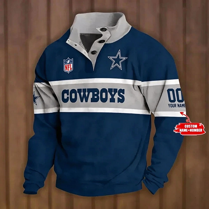 Men's Dallas Cowboys Button Mock Neck Sweatshirt Main image