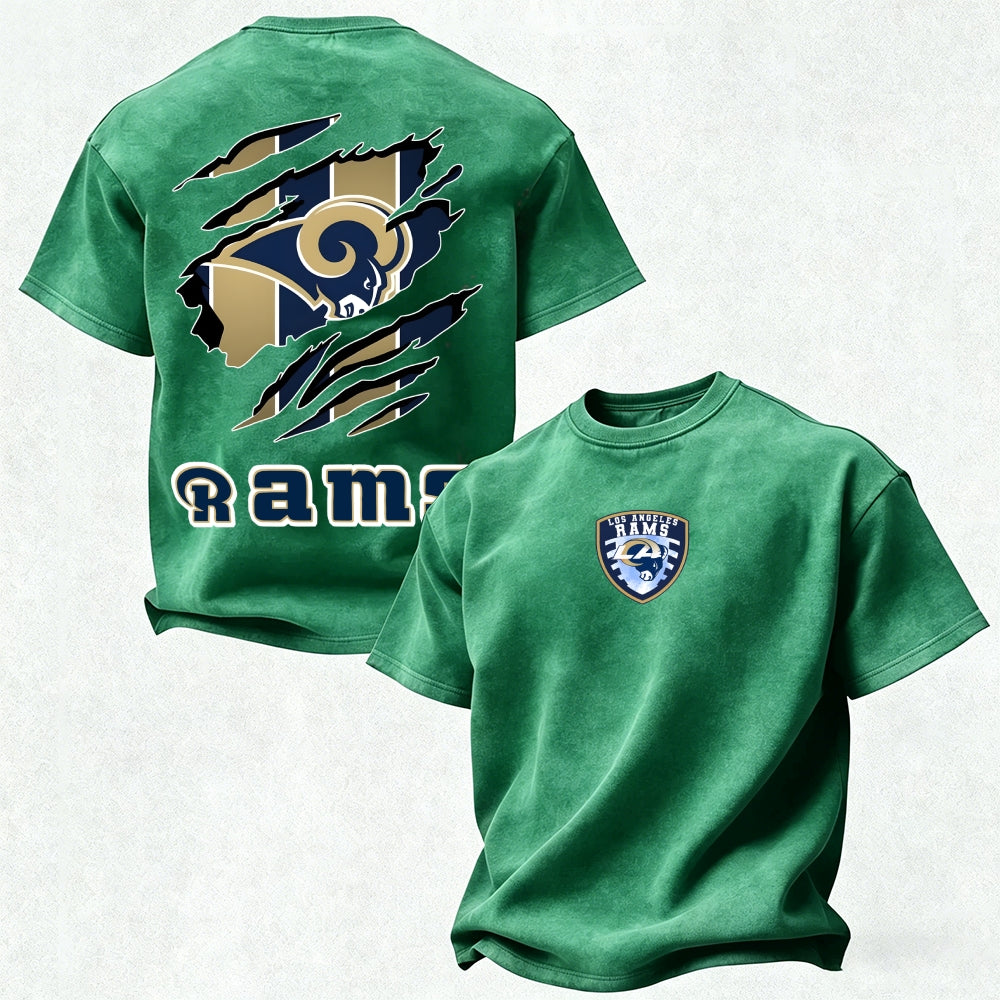 Los Angeles Rams Printed Unisex 100% Pure Cotton Washed T-Shirt