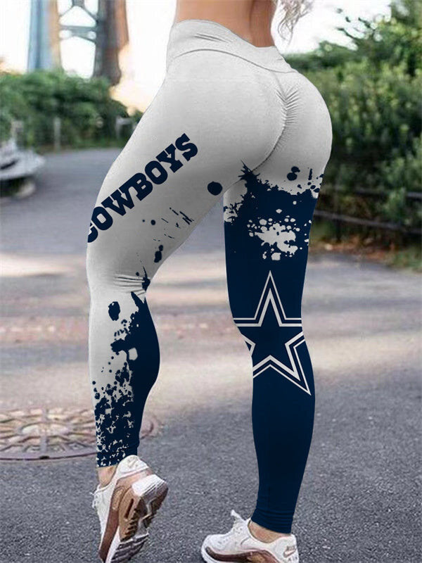 Dallas Cowboys Football Team Splash Ink Workout Leggings For Lady Main image