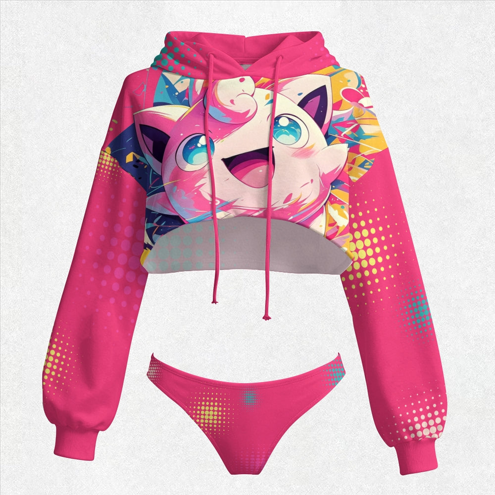 Pokémon Women's Cropped Hoodie & Thong Sets