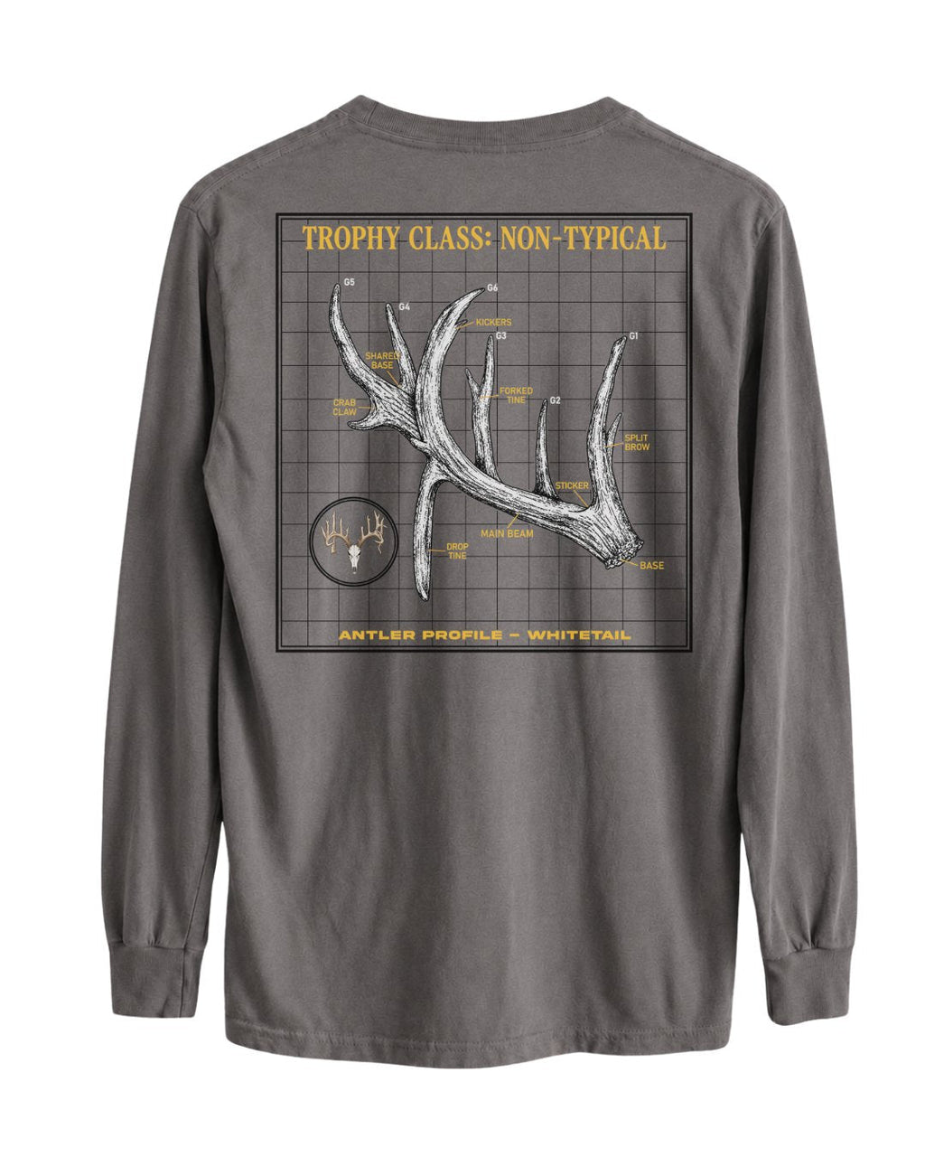 Non-Typical Antler Deer Profile Long-sleeve