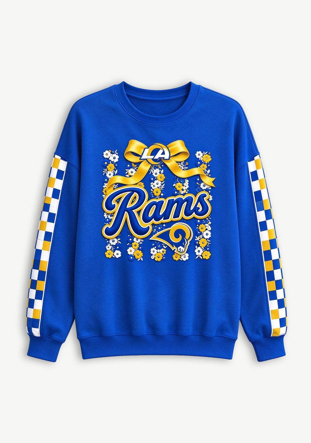Women's Los Angeles Rams Floral Bow Crewneck Sweatshirt