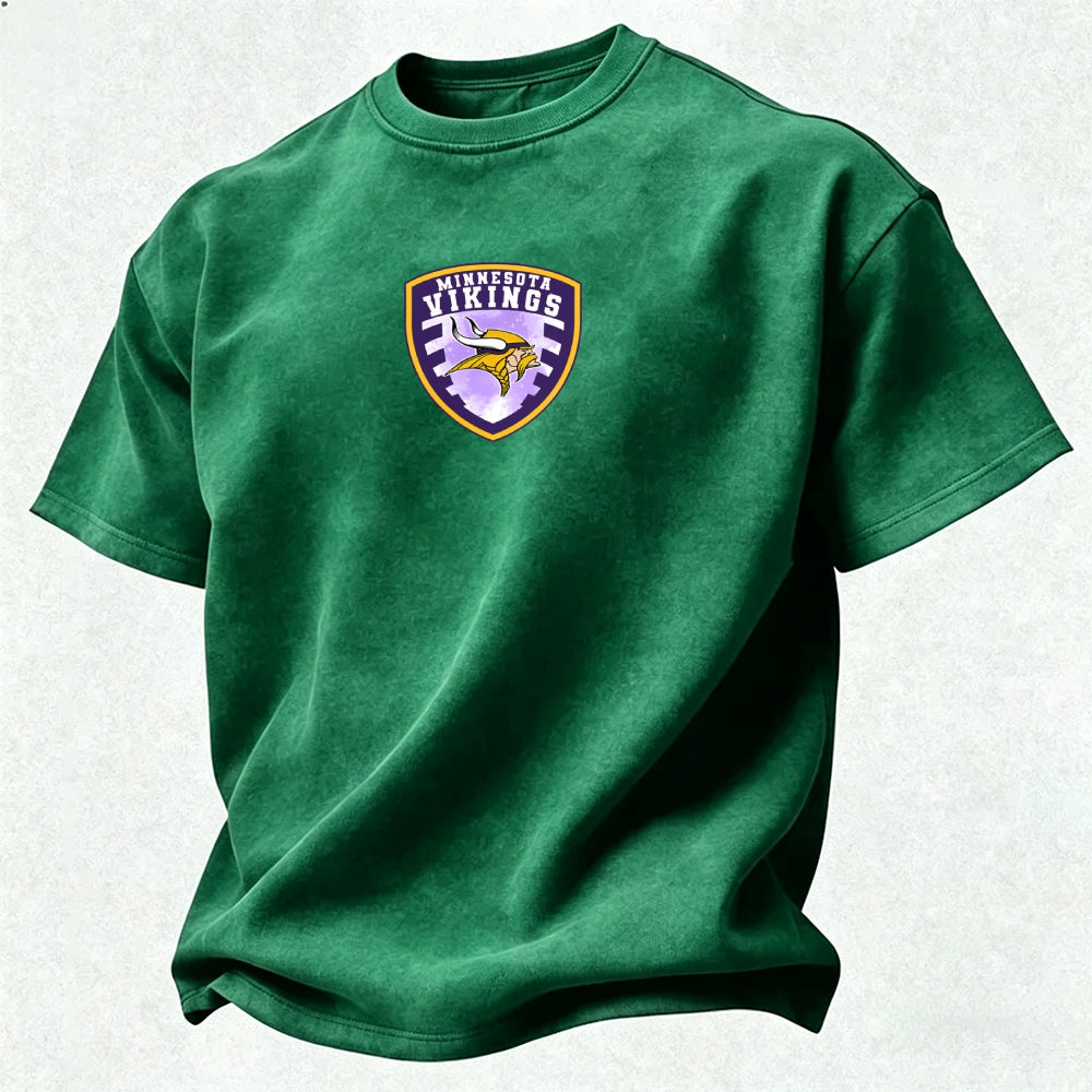 Minnesota Vikings Printed Unisex 100% Pure Cotton 100% pure cotton Washed T-Shirt