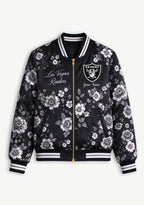 Women Las Vegas Raiders Floral Print Zip Up Jacket Custom Name For Fan