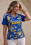 Women's Los Angeles Rams Floral V-Neck T-Shirt