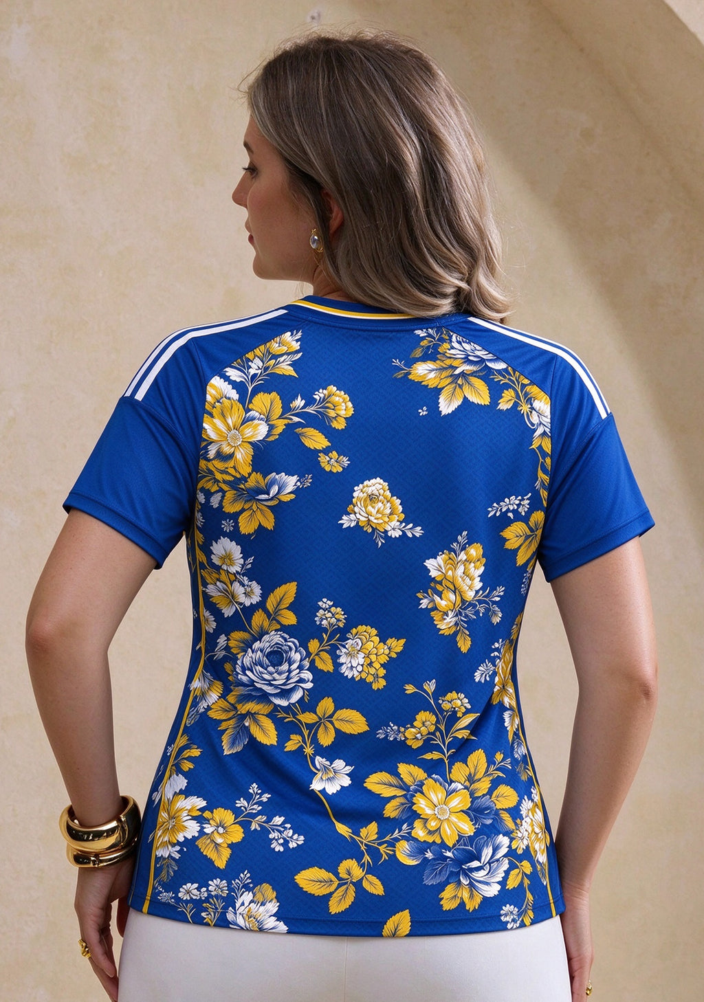 Women's Los Angeles Rams Floral V-Neck T-Shirt