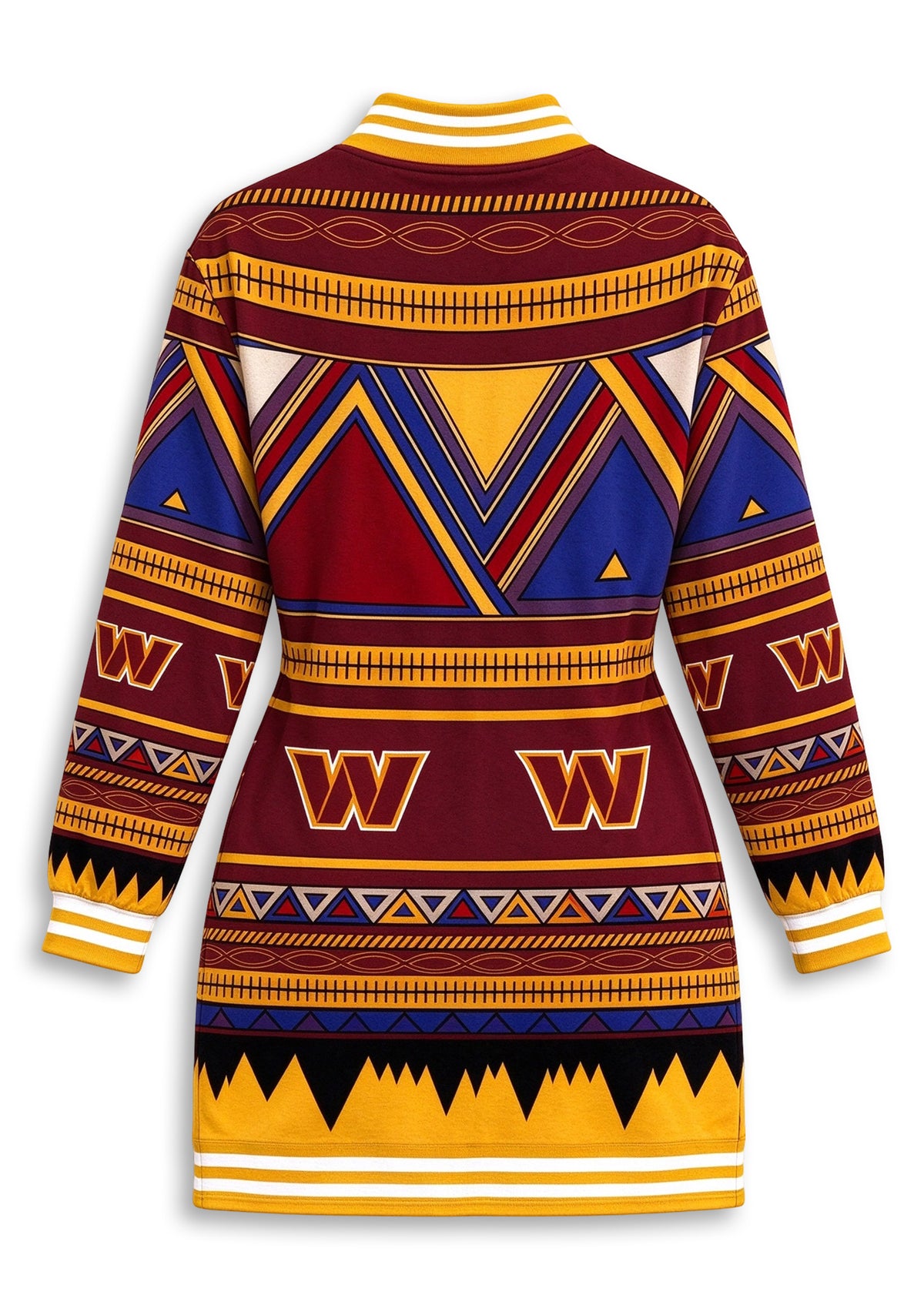 Women's Washington Commanders Aztec Geometric Button Down Jacket Dress
