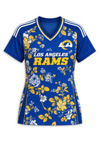 Women's Los Angeles Rams Floral V-Neck T-Shirt