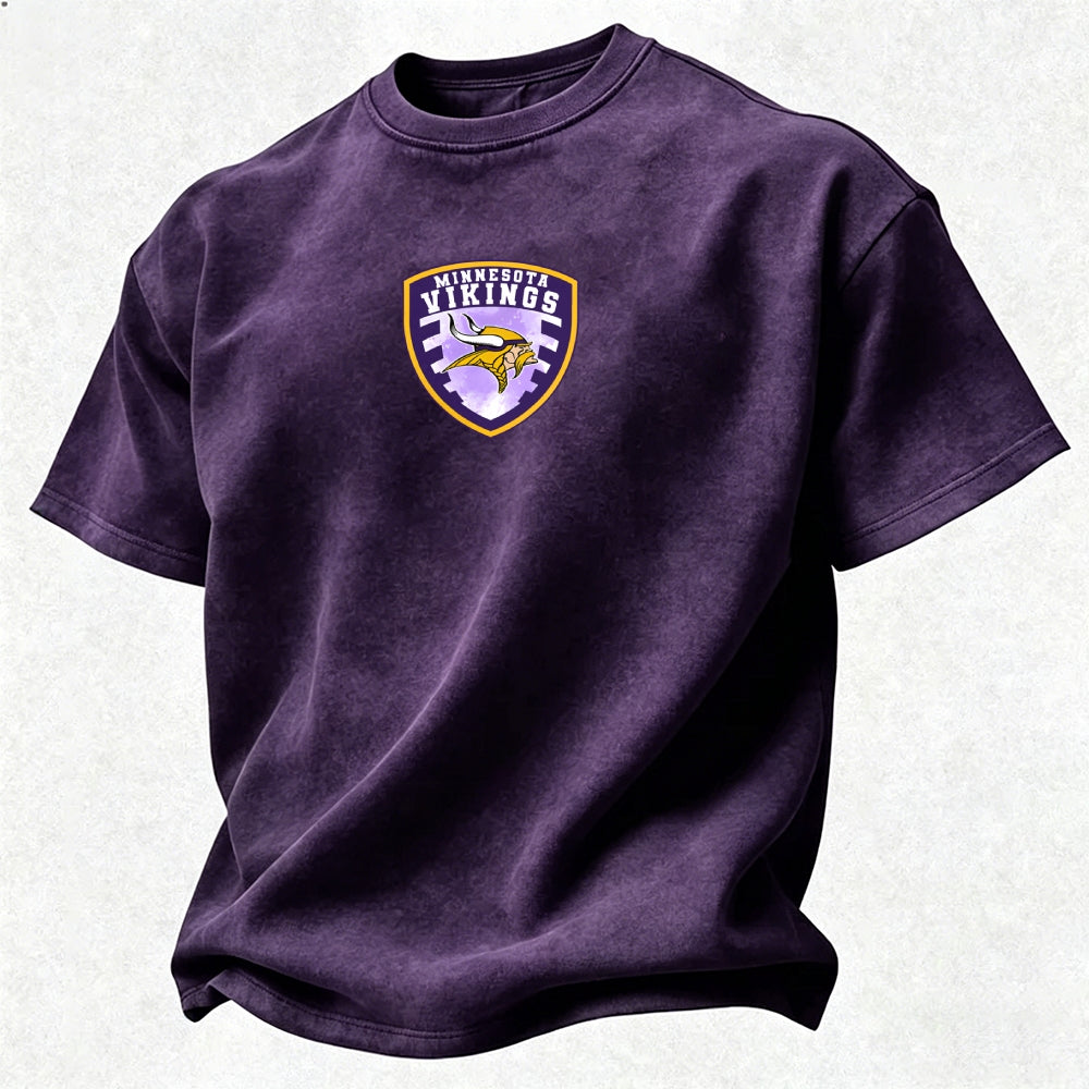 Minnesota Vikings Printed Unisex 100% Pure Cotton 100% pure cotton Washed T-Shirt
