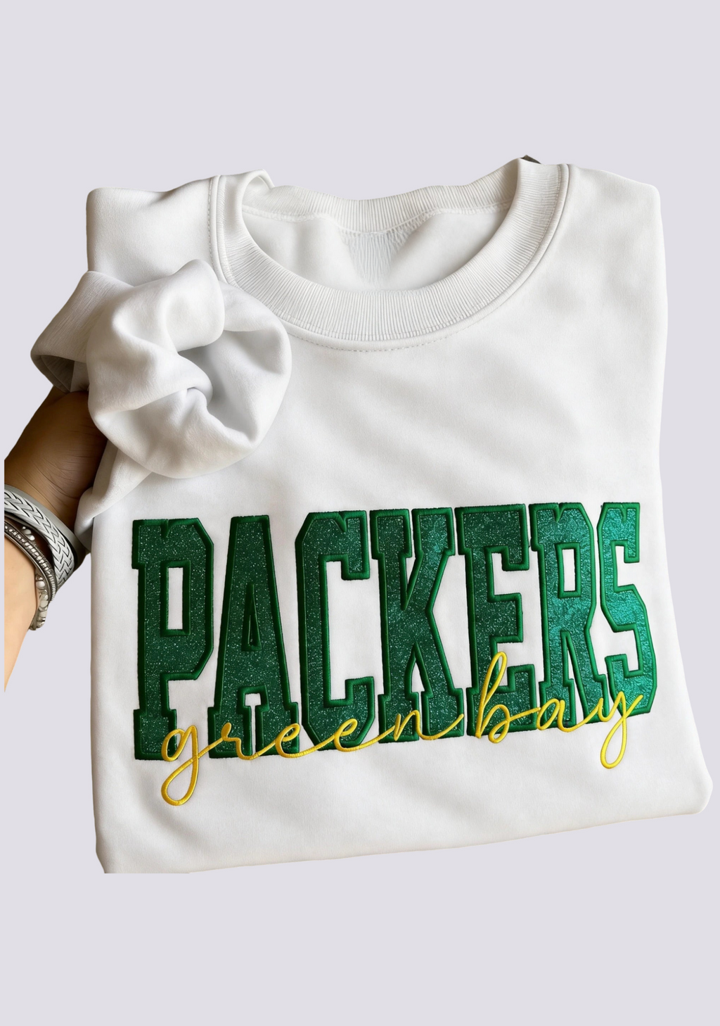 Women's Green Bay Packers Embroidered Crewneck Sweatshirt