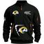 Los Angeles Rams Black Stand Collar Quarter Zip Pullover Sweatshirt