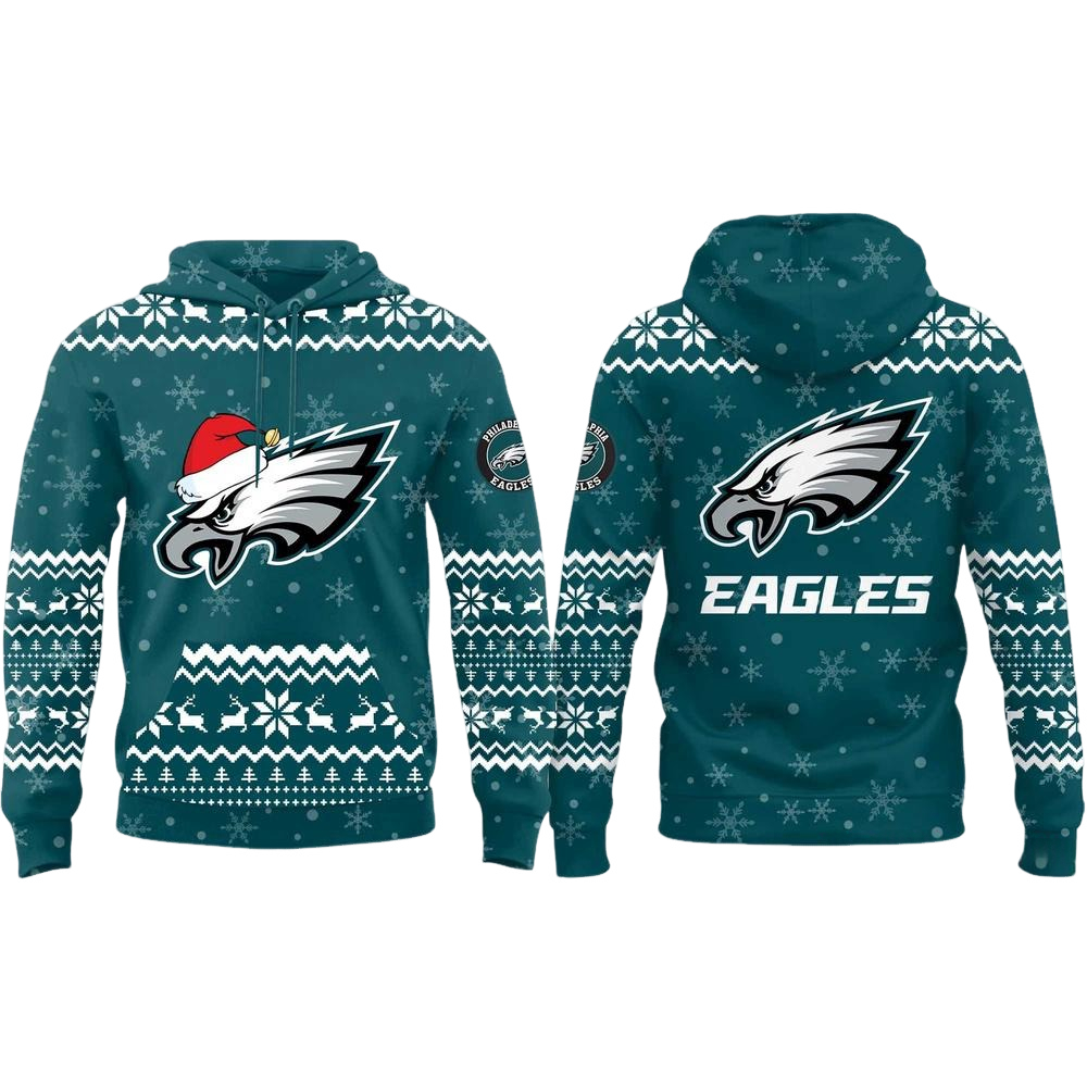 Philadelphia Eagles Christmas Ugly Sweater Pattern Hoodie Main image