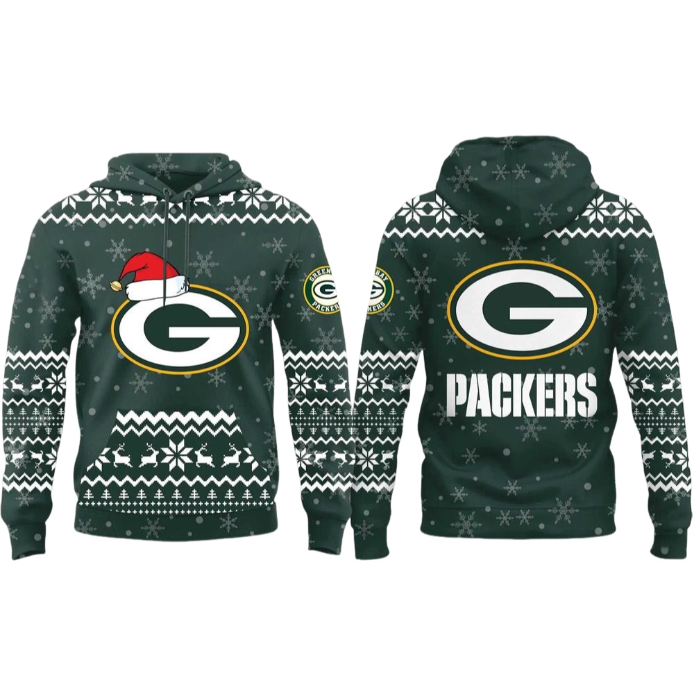 Green Bay Packers Christmas Ugly Sweater Pattern Hoodie