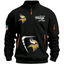 Minnesota Vikings Black Stand Collar Quarter Zip Pullover Sweatshirt