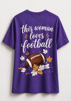 This Woman Loves Football Fall Maple Leaves NFL V-Neck T-Shirt