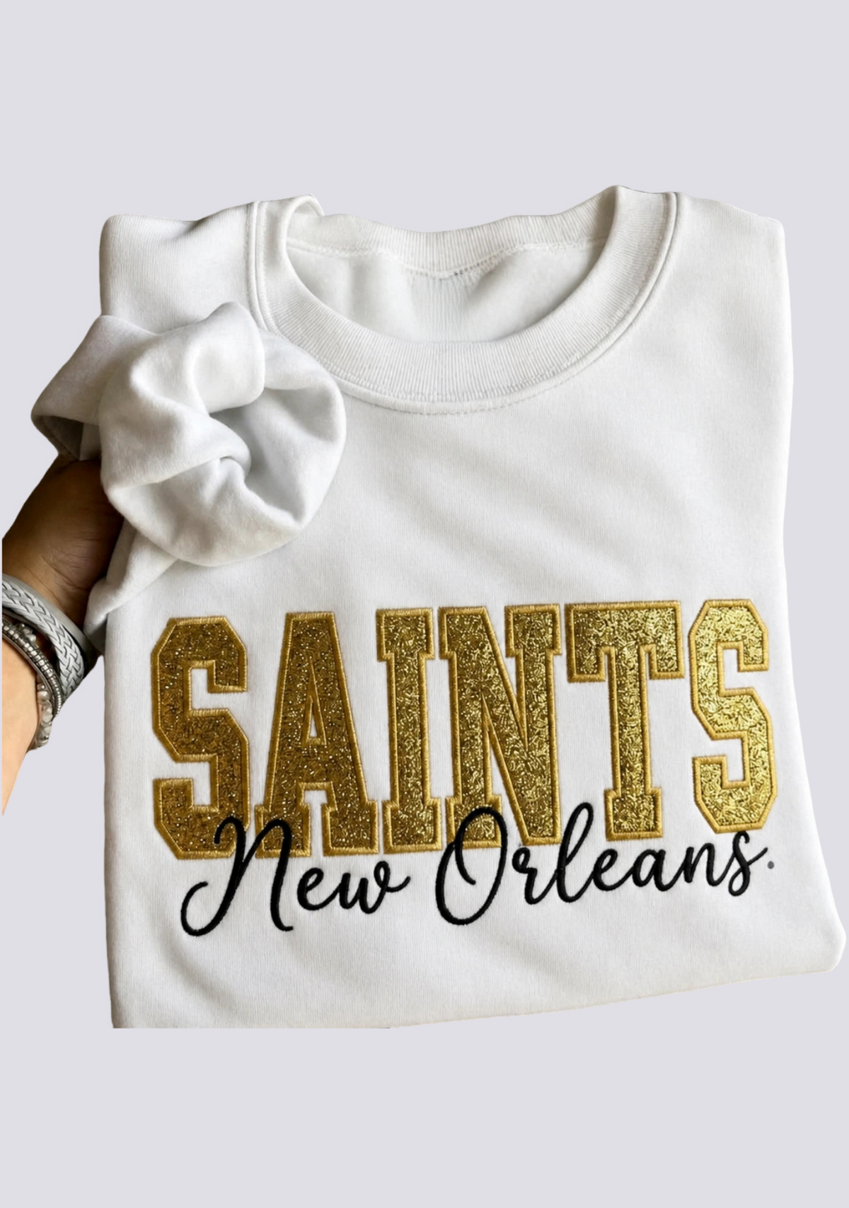 Women's New Orleans Saints Embroidered Crewneck Sweatshirt