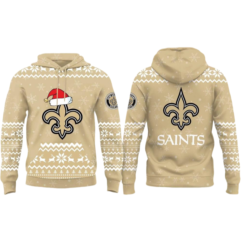New Orleans Saints Christmas Ugly Sweater Pattern Hoodie Main image